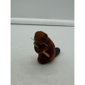 Wagner Kunstlerschutz Flocked Beaver Miniature Figurine Germany